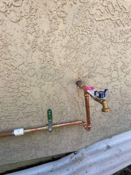 water line faucet installation