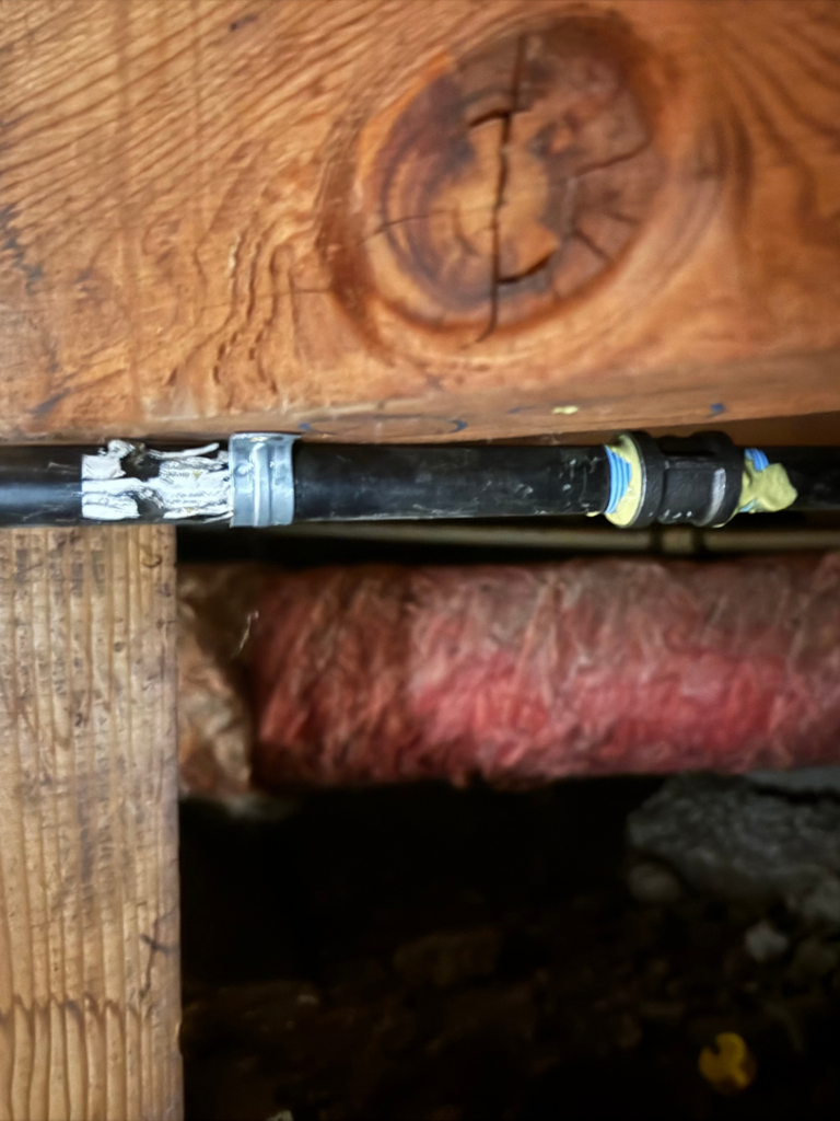 gas pipe mounting under the floor