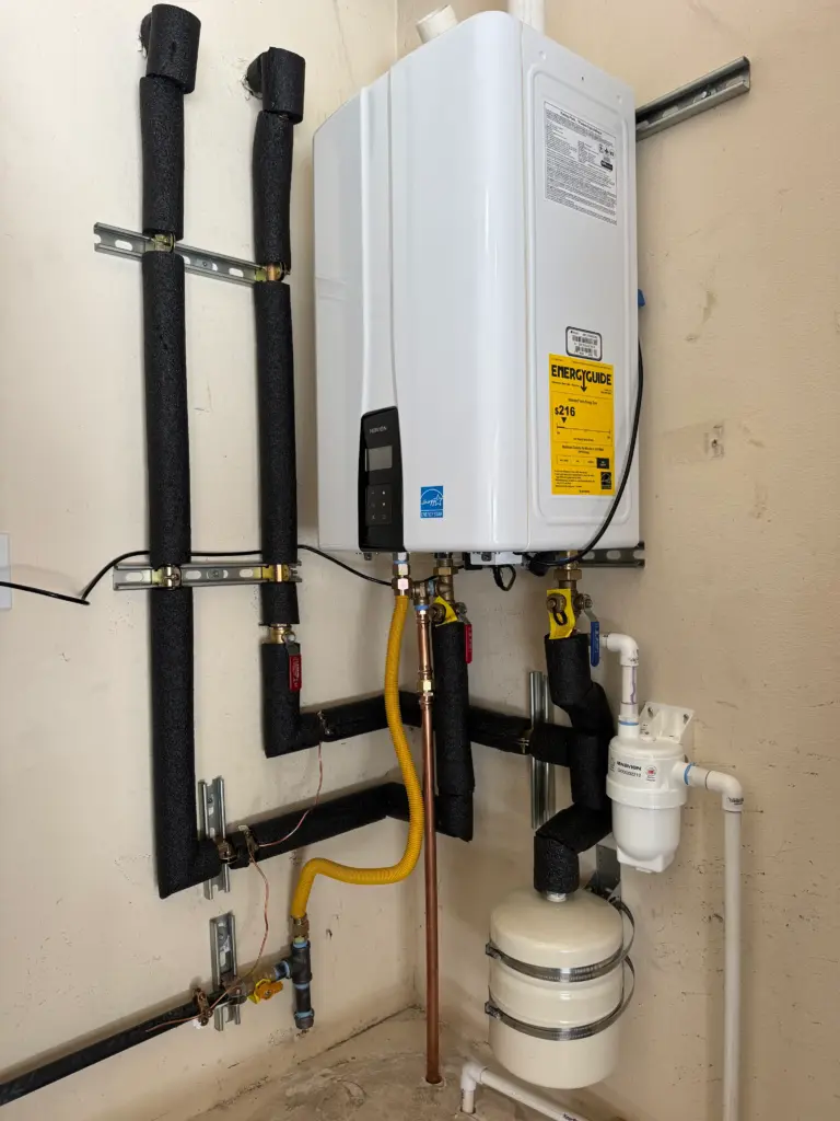 Tank water heater replaced with a tankless water heater