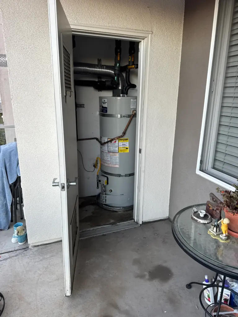 Direct-vent 50 gallon water heater installed