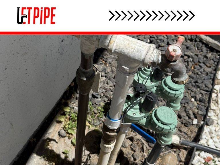 Plumber inspecting water pressure components and supply lines