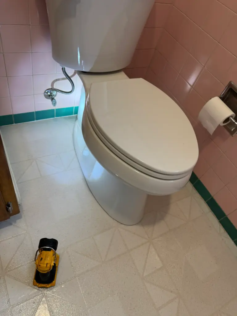 Toilet drain opening prepared for wax ring replacement