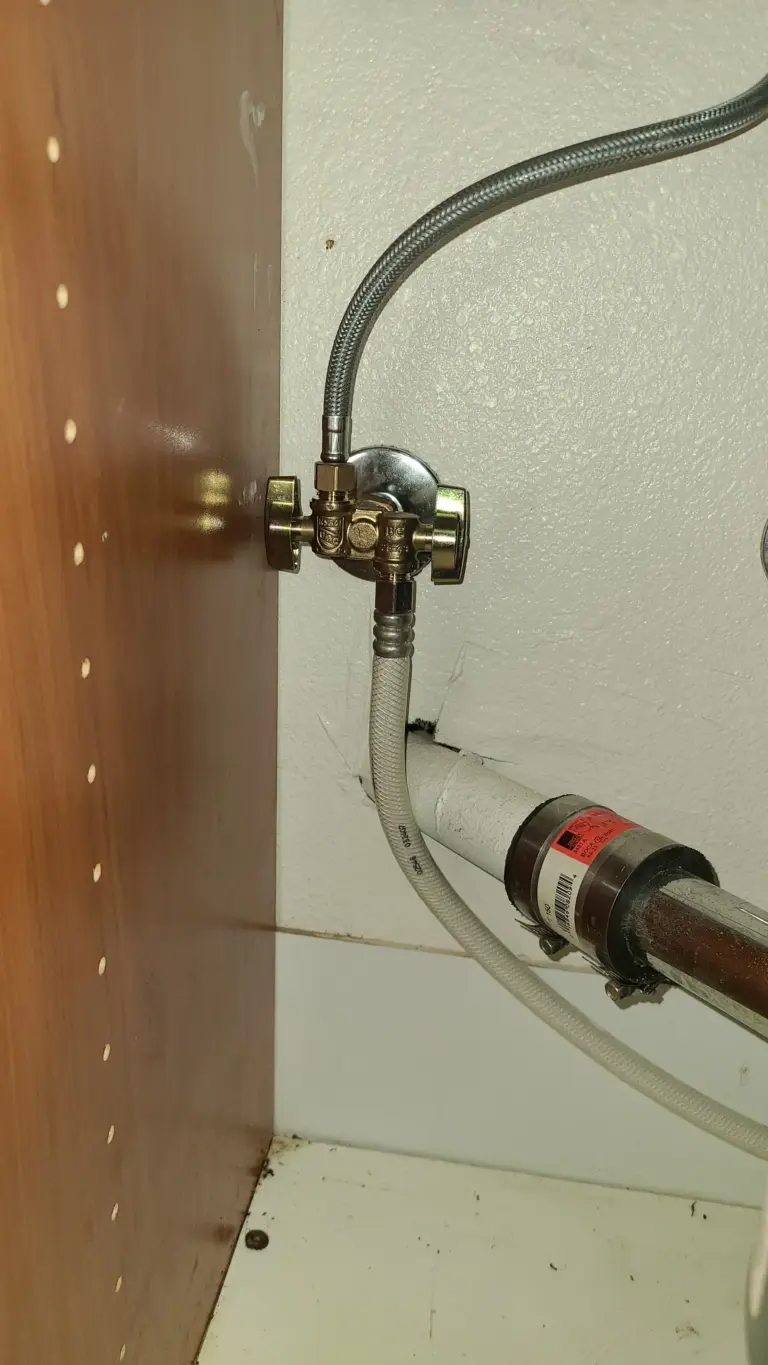 New dual angle stop valves connected below a fixture