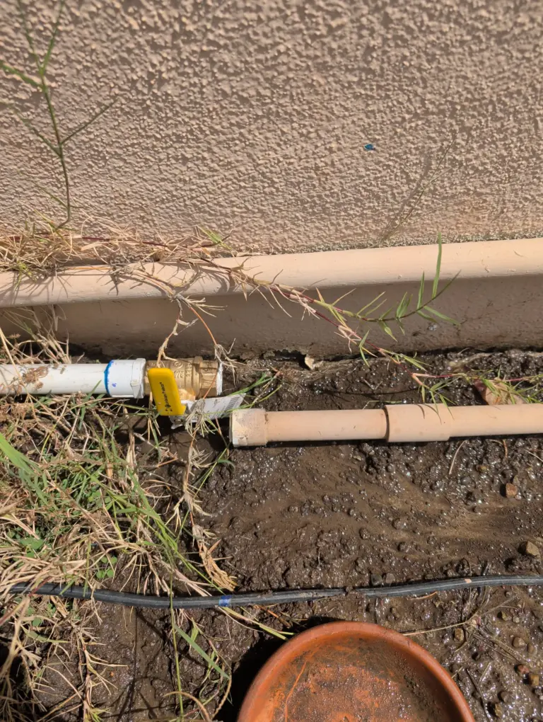 Water shutoff valve replaced on a residential line