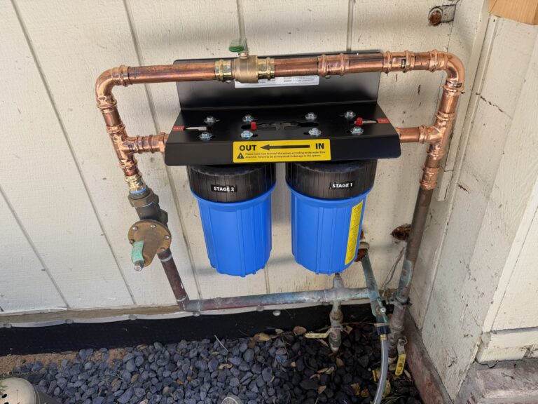 Whole house water filter installation
