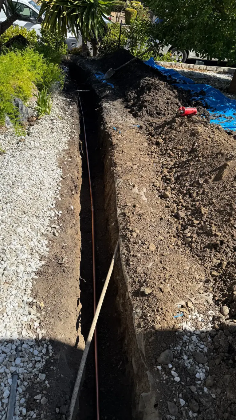 Exposed water line replaced in a residential wall cavity